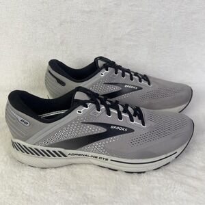 Brooks Adrenaline GTS 22 Shoes Mens Size 14 Gray Black Mesh Running Sneakers